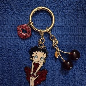 Betty Boop Keychain with Red Accents
